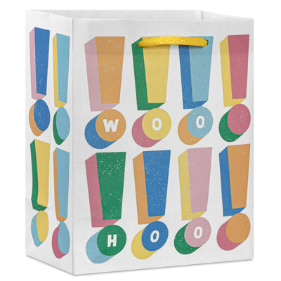 6.5" Woo Hoo Colorful Exclamations Small Gift Bag