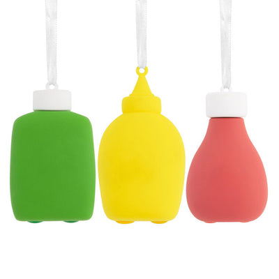 Ketchup, Mustard and Relish Magnetic Hallmark Ornaments, Set of 3