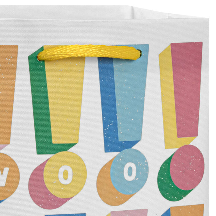 6.5" Woo Hoo Colorful Exclamations Small Gift Bag