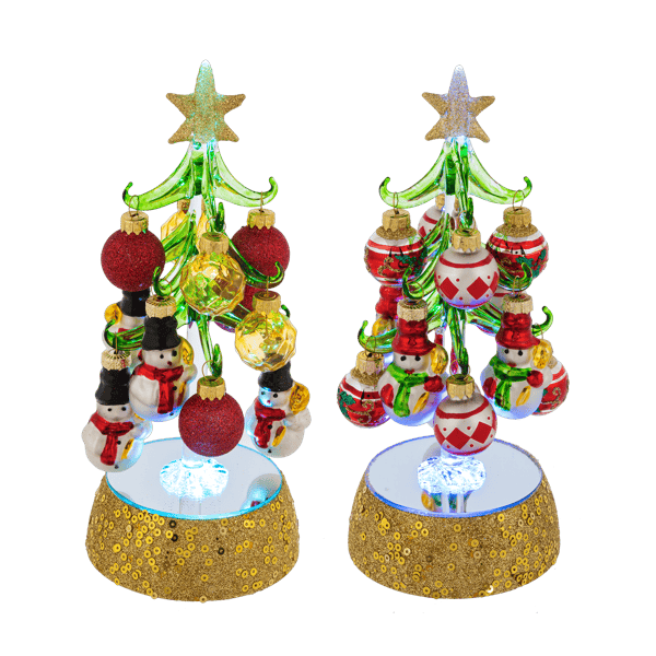 Light Up Christmas Tree with Ornaments - Snowmen