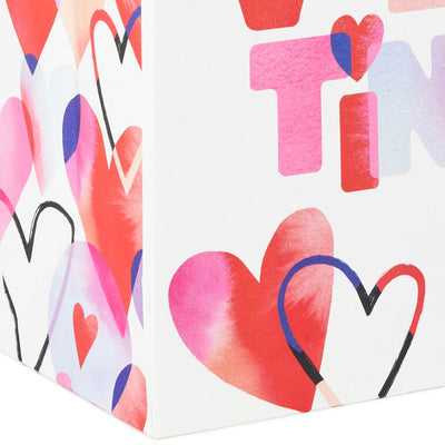 9.6" Happy Valentine's Day on White Medium Gift Bag