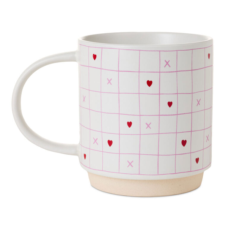 Love Grid Pattern Mug, 16 oz.