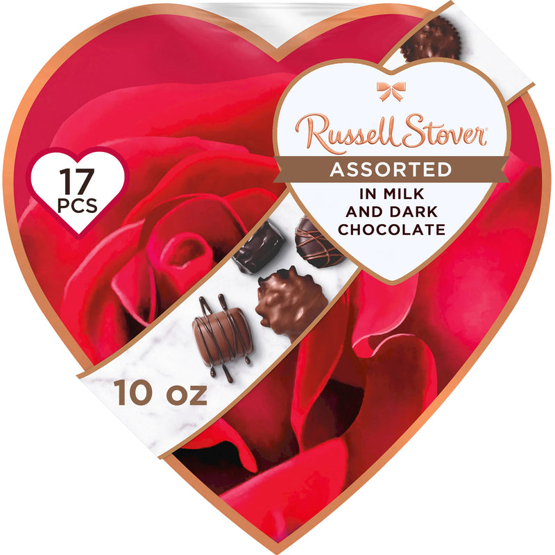 Assorted Chocolates Romantic Heart, 10 oz.