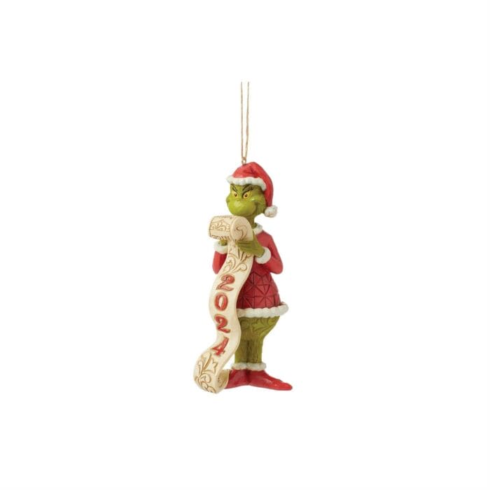 Grinch Holding Naughty List Ornament