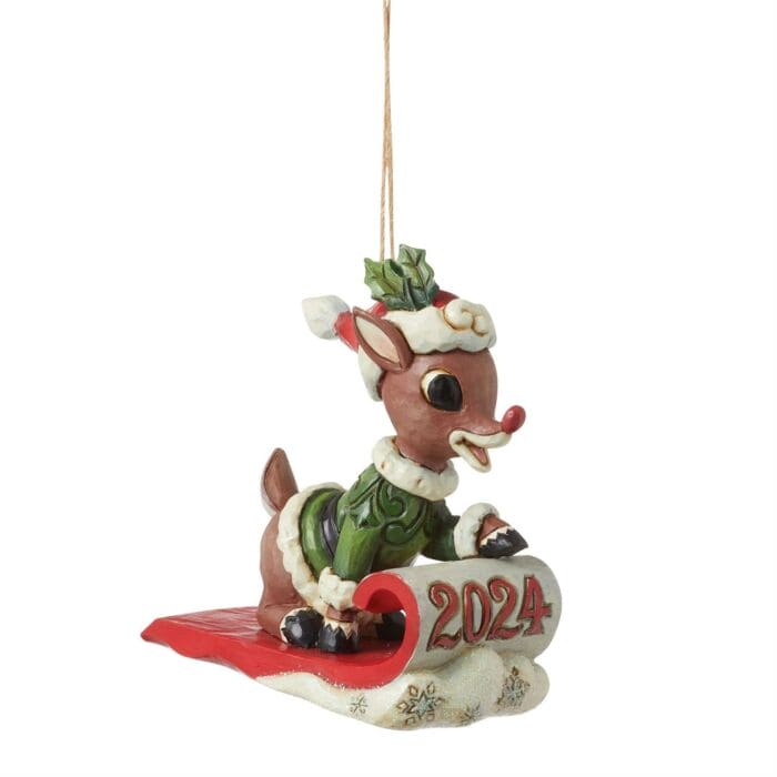 Rudolph on Sled Ornament