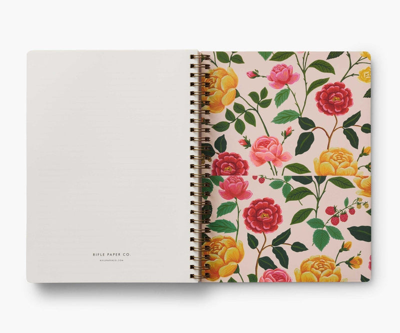 12-Month Soft Cover Spiral Planner - Roses 2025