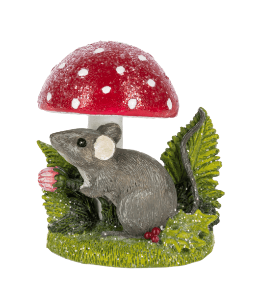 Mouse Under Mushroom Figurines