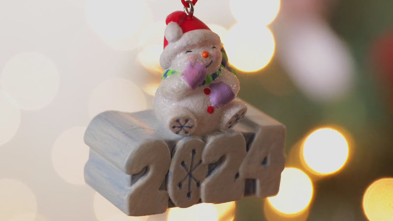 Mini A Snowy 2024 Ornament With Light, 1.3"