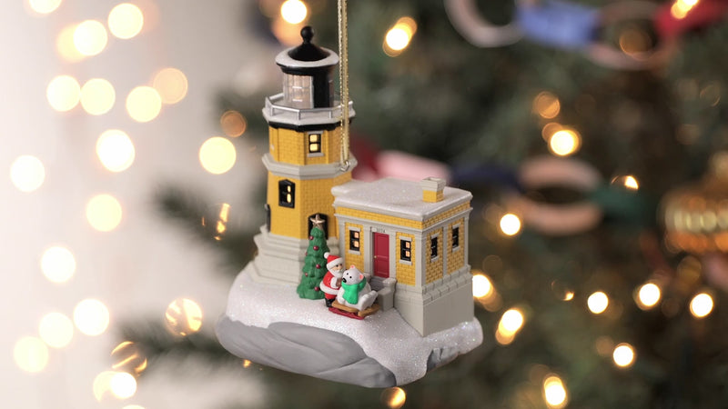 Holiday Lighthouse 2024 Ornament With Light