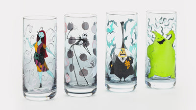 Disney Tim Burton's The Nightmare Before Christmas Color-Changing Drinking Glasses, Set of 4