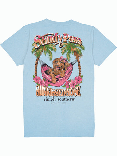 Sandy Paws Women's Tee - Ice Blue